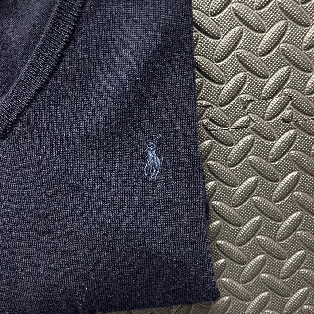 Ralph Lauren Navy V-Neck Jumper | Men’s Classic Fit S | 3769