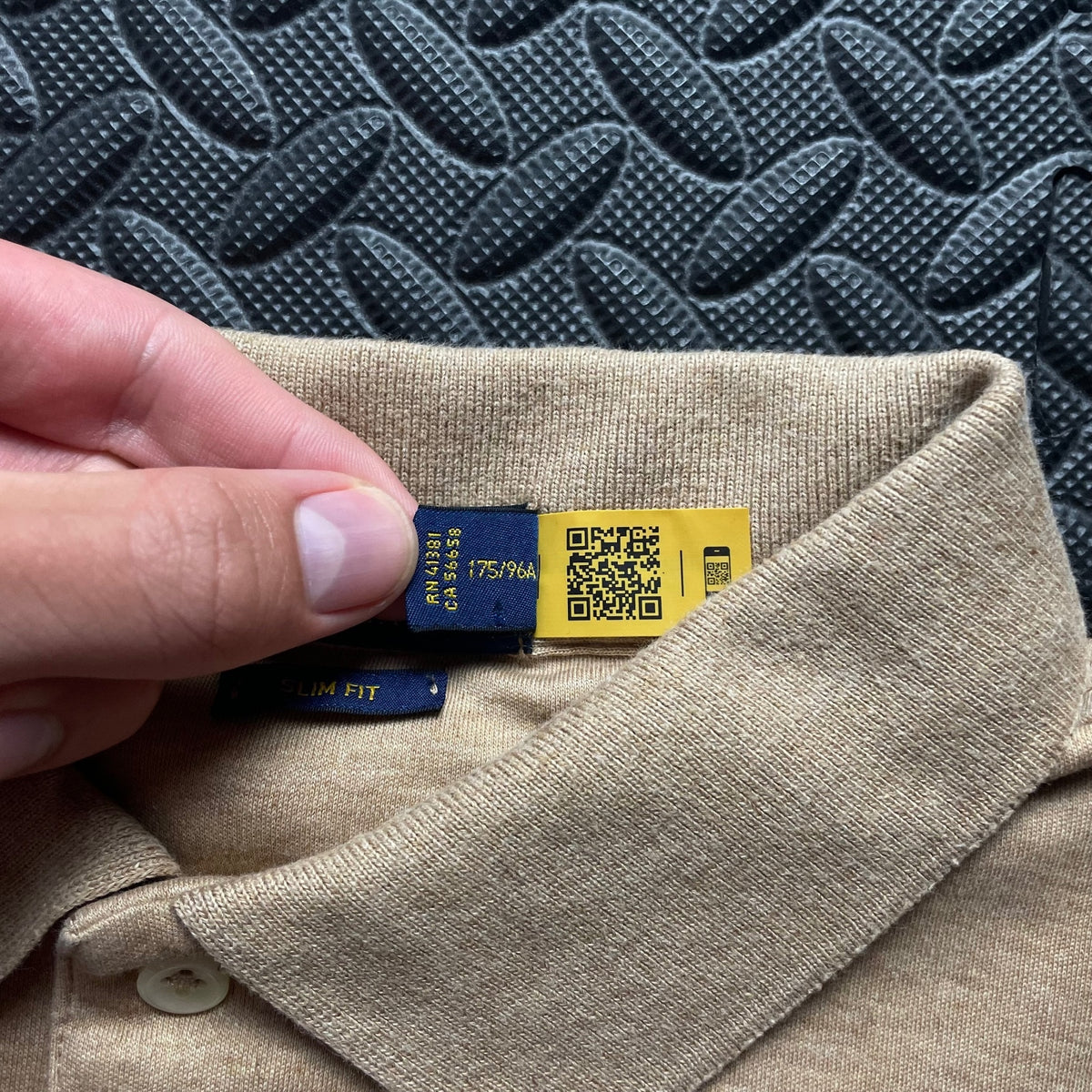 Ralph Lauren Beige Polo Shirt | Men’s Slim Fit M / 3631