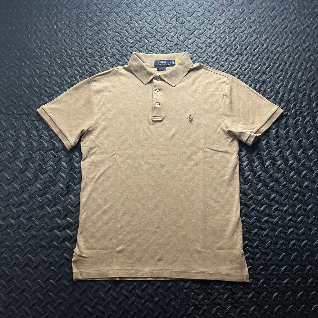 Ralph Lauren Beige Polo Shirt | Men’s Slim Fit M / 3631