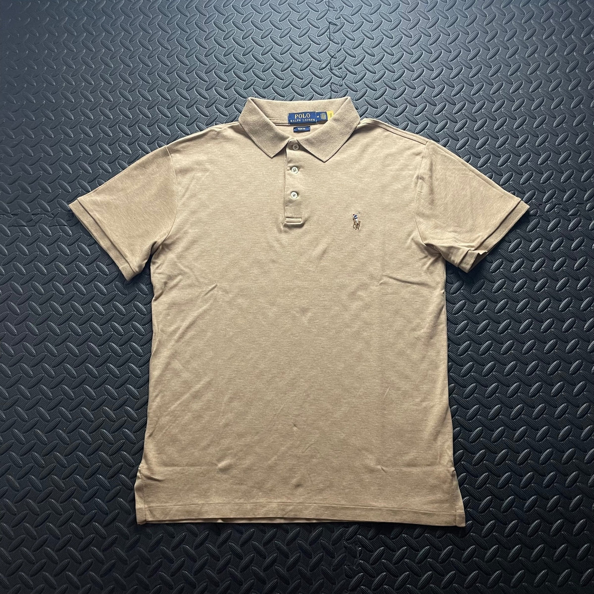 Ralph Lauren Beige Polo Shirt | Men’s Slim Fit M / 3631