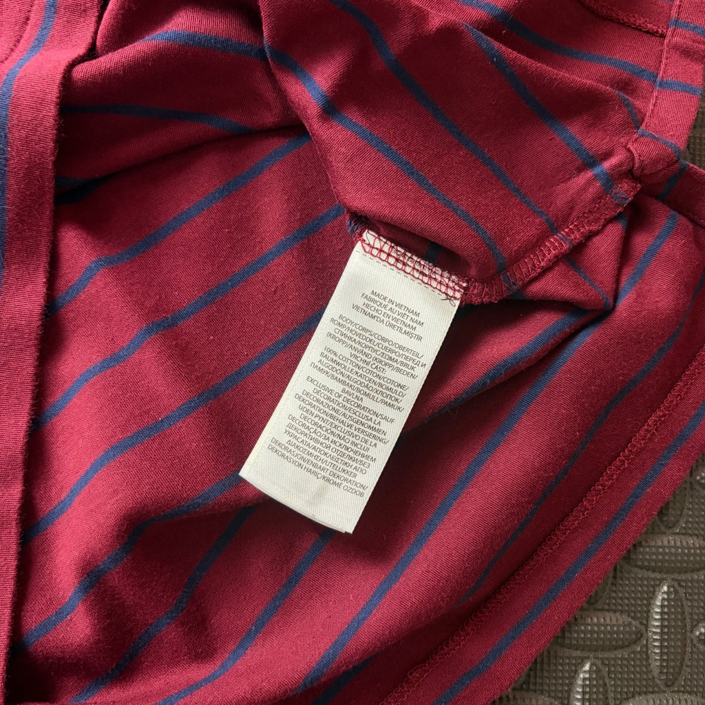 Ralph Lauren Burgundy Striped Polo Shirt | Men’s Slim Fit L / 3844