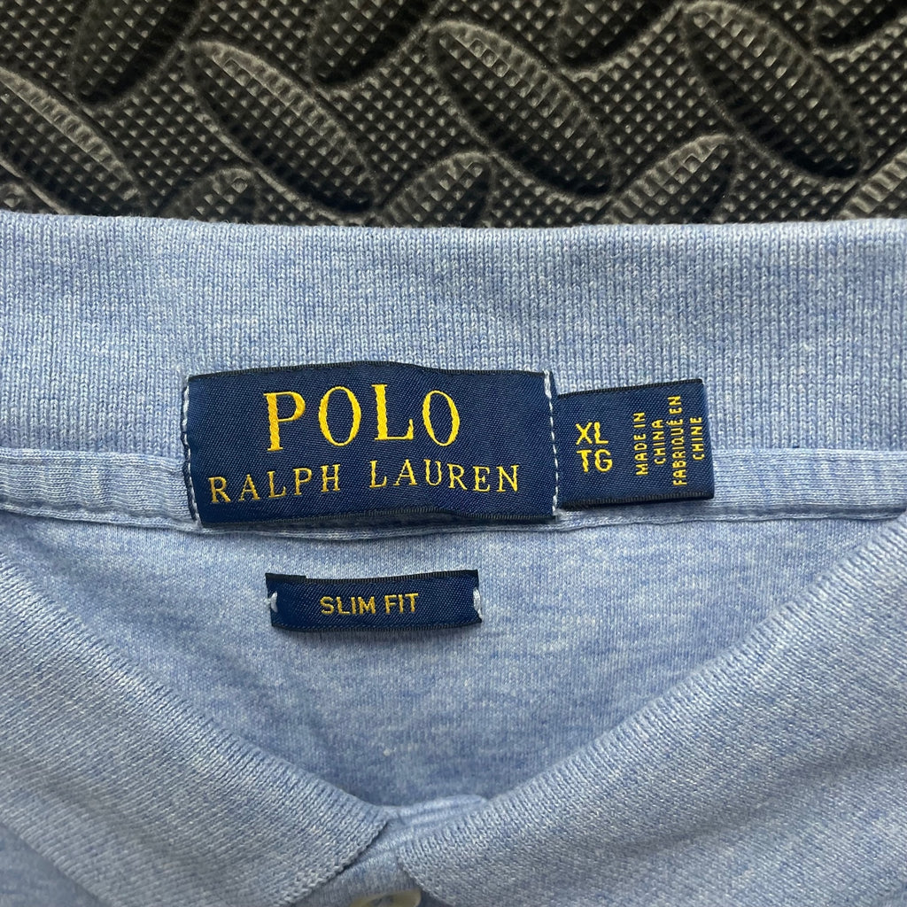 Ralph Lauren Light Blue Polo Shirt | Men’s Slim Fit XL / 3401