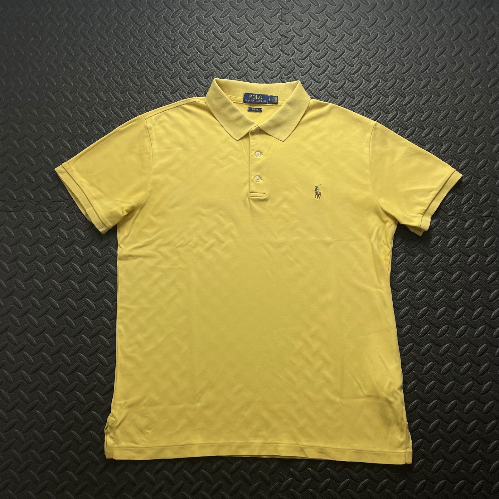 Ralph Lauren Yellow Polo Shirt | Men’s Slim Fit L / 3437