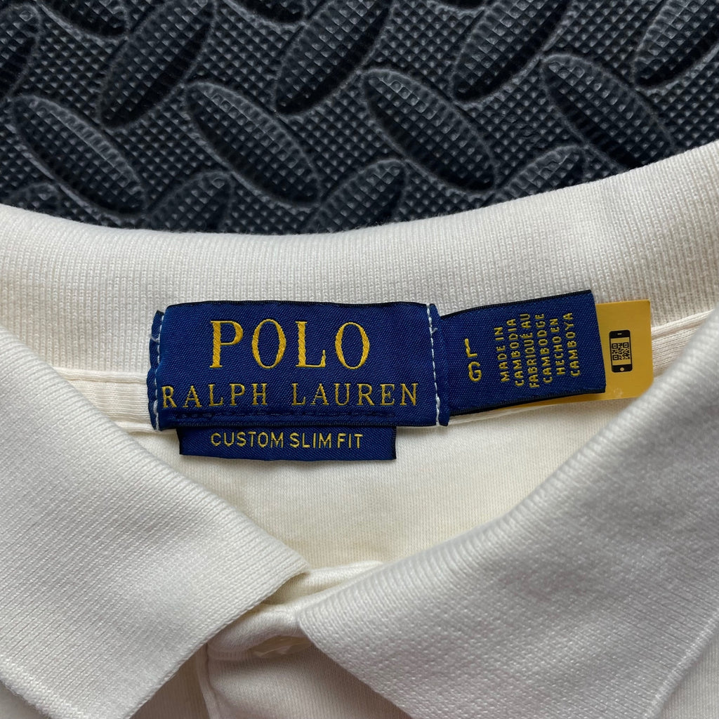 Ralph Lauren Cream Polo Shirt | Men’s Custom Slim Fit L / 3653