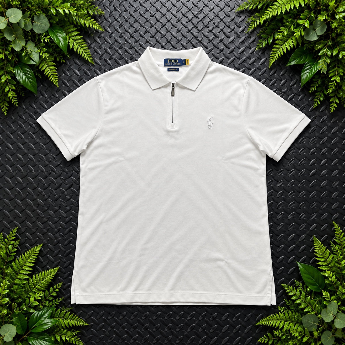 Ralph Lauren White 1/4 Zip Polo Shirt | Men’s Custom Slim Fit M / 3610