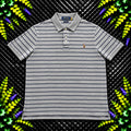 Ralph Lauren Grey Striped Polo Shirt | Men’s Classic Fit S / 3805
