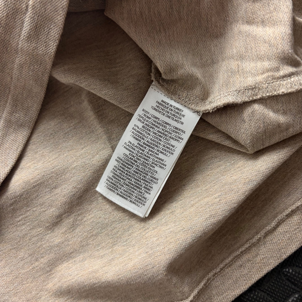 Ralph Lauren Beige 1/4 Zip Polo Shirt | Men’s Custom Slim Fit L / 3871