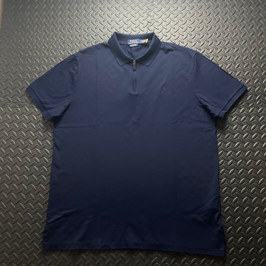 Ralph Lauren Navy 1/4 Zip Polo Shirt | Men’s Custom Slim Fit XL / 3797