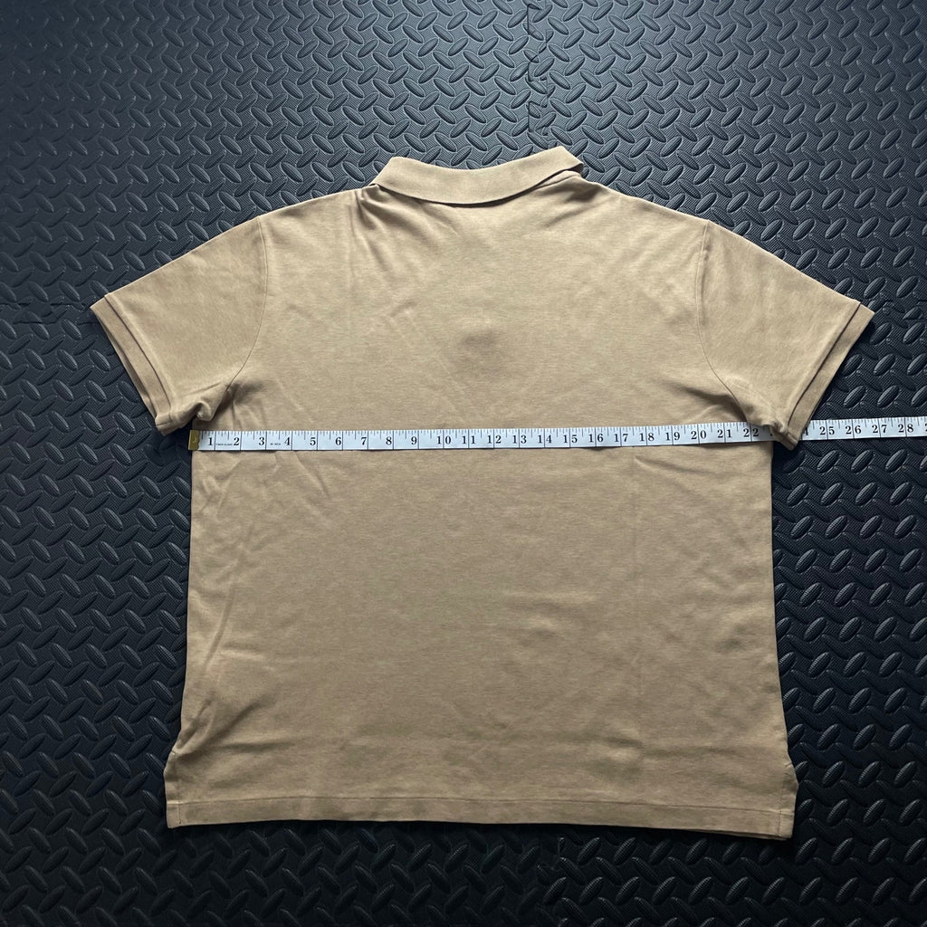 Ralph Lauren Beige Polo Shirt | Men’s Custom Slim Fit L / 3617