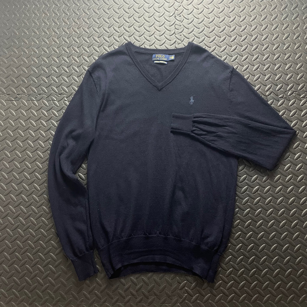 Ralph Lauren Navy V-Neck Jumper | Men’s Classic Fit S | 3769