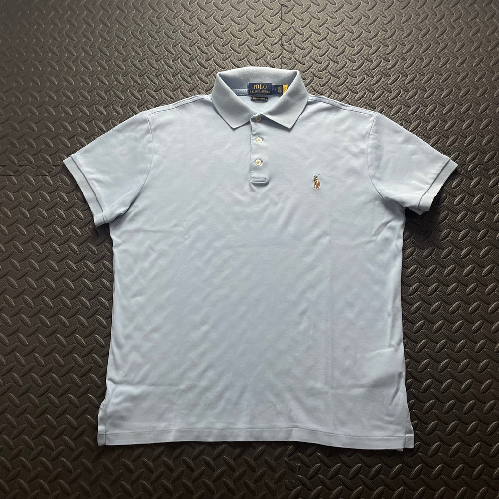Ralph Lauren Light Blue Polo Shirt | Men’s Custom Slim Fit M / 3753