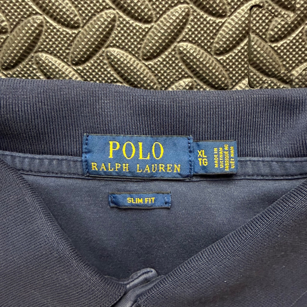 Ralph Lauren Navy Polo Shirt | Men’s Slim Fit XL / 3845