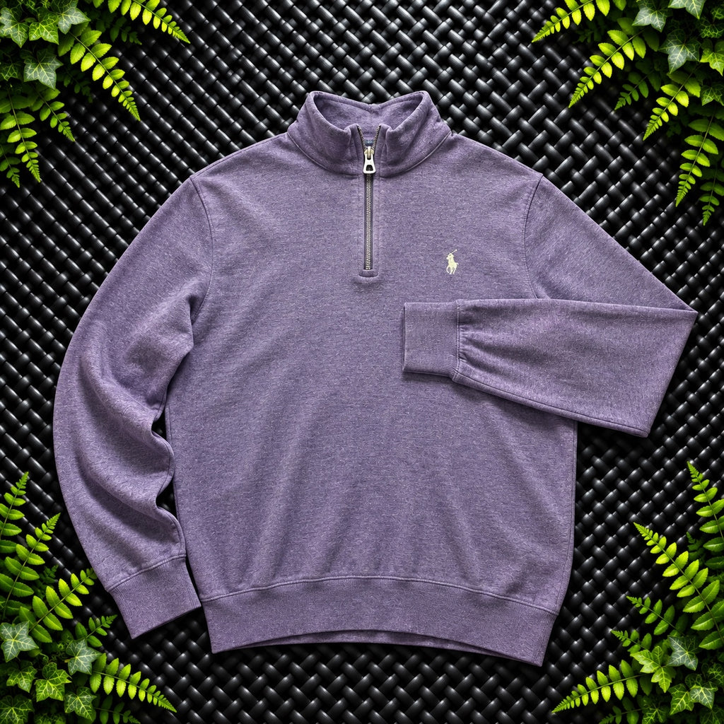 Ralph Lauren Lilac Purple 1/4 Zip Jumper | Men’s Classic Fit S / 3771