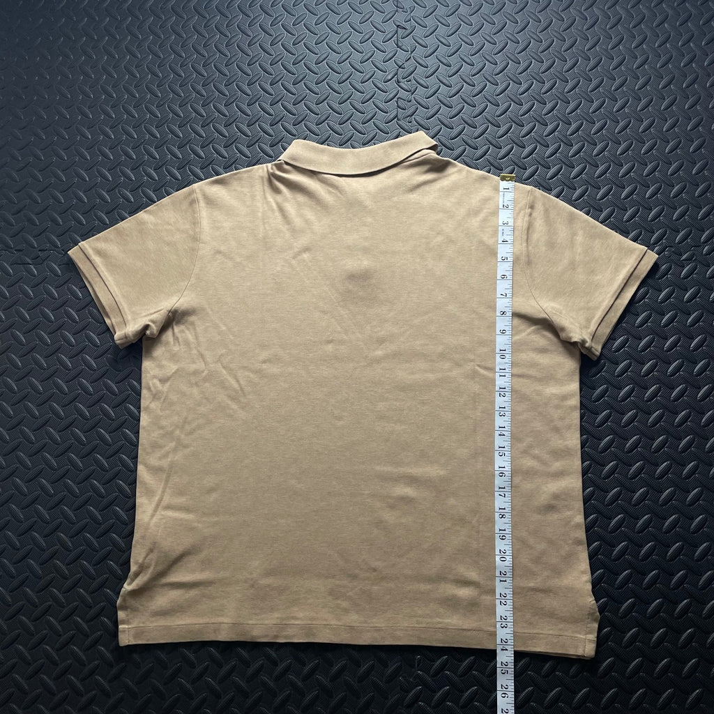 Ralph Lauren Beige Polo Shirt | Men’s Custom Slim Fit L / 3617