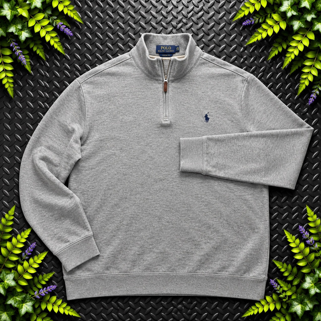 Ralph Lauren Grey 1/4 Zip Jumper | Mens Classic Fit XL / 3788