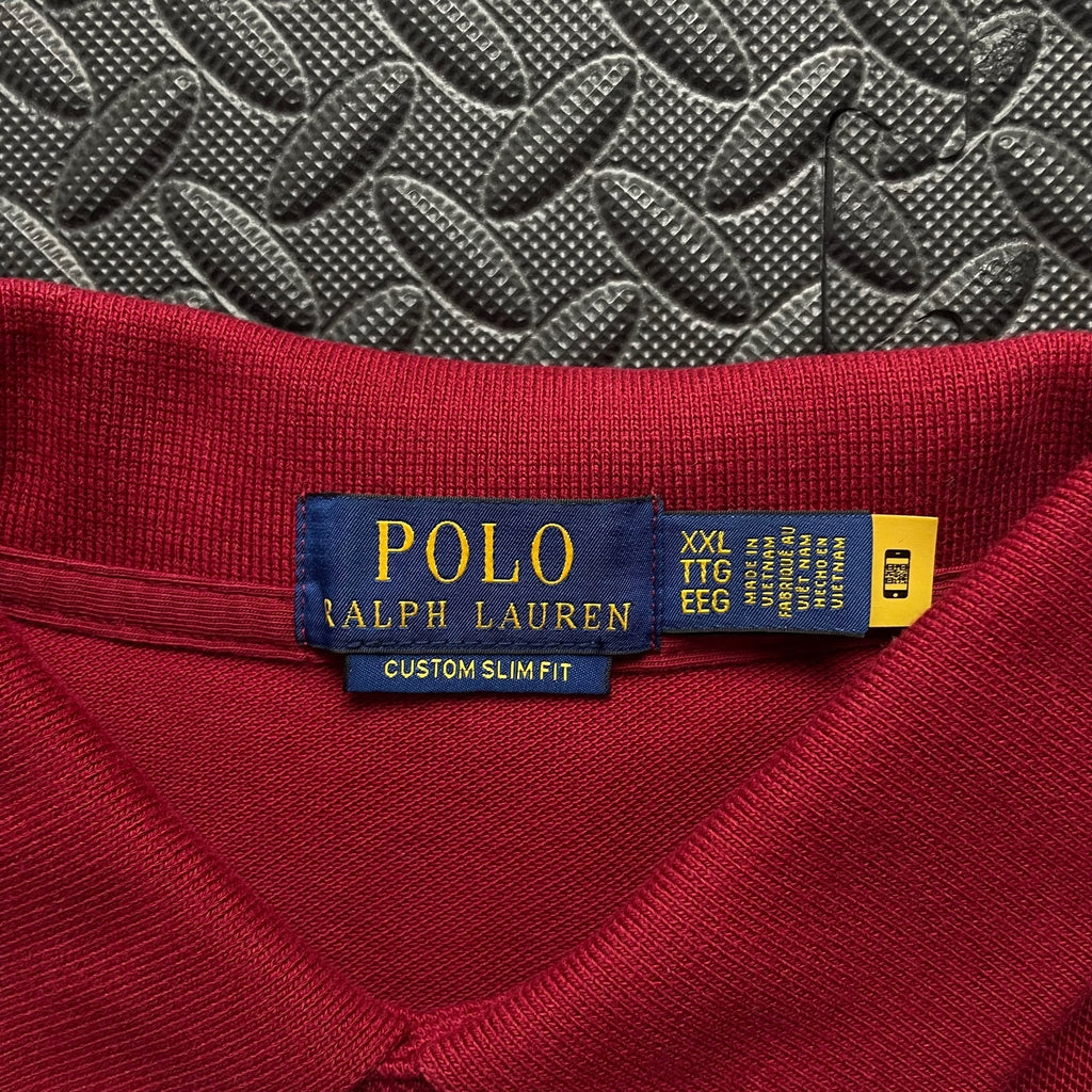 Ralph Lauren Burgundy Red Polo Shirt | Men’s Custom Slim Fit XXL / 3747
