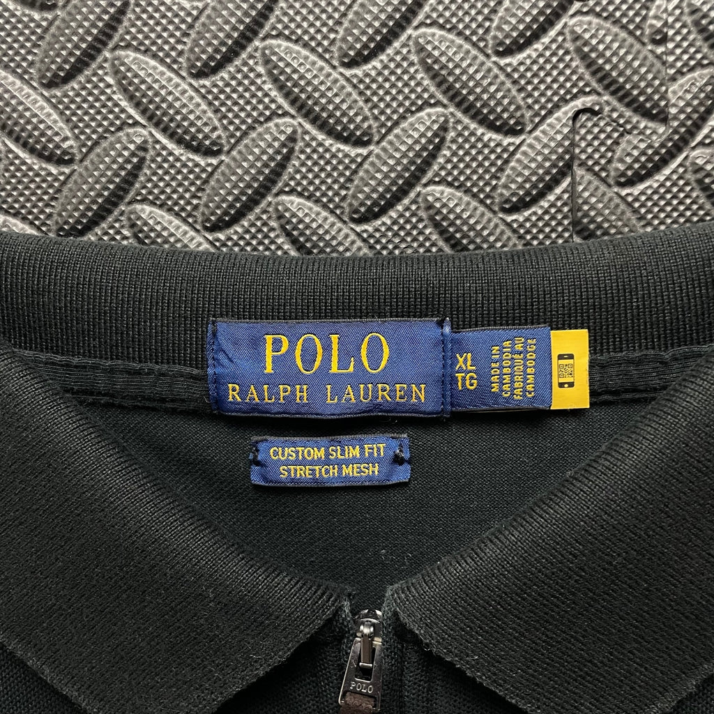 Ralph Lauren Black 1/4 Zip Polo Shirt | Men’s Custom Slim Fit XL / 3798