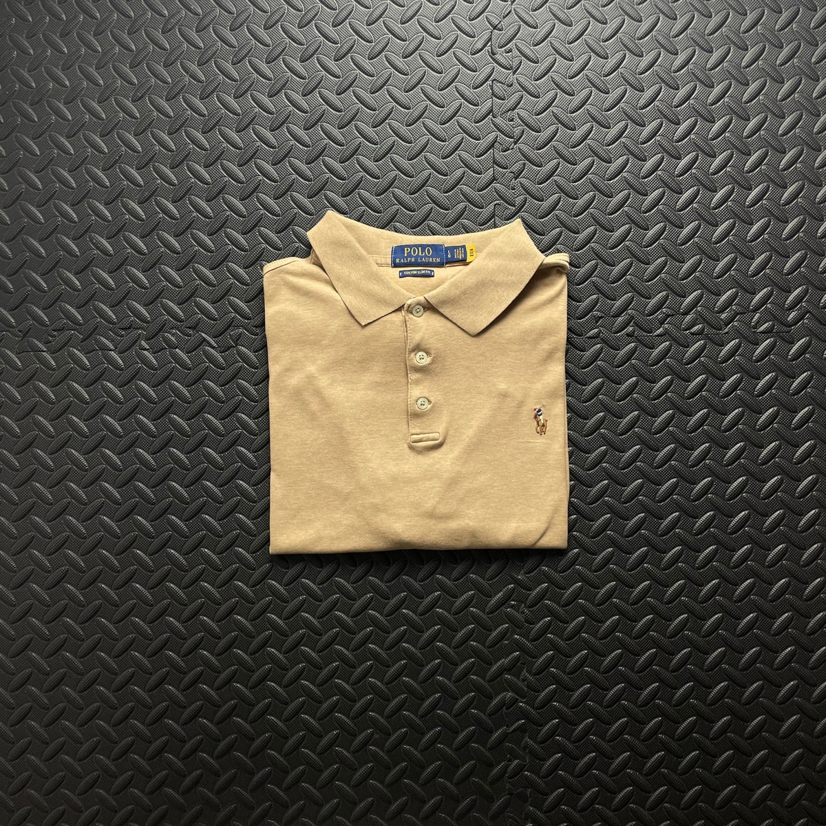 Ralph Lauren Beige Polo Shirt | Men’s Custom Slim Fit L / 3617