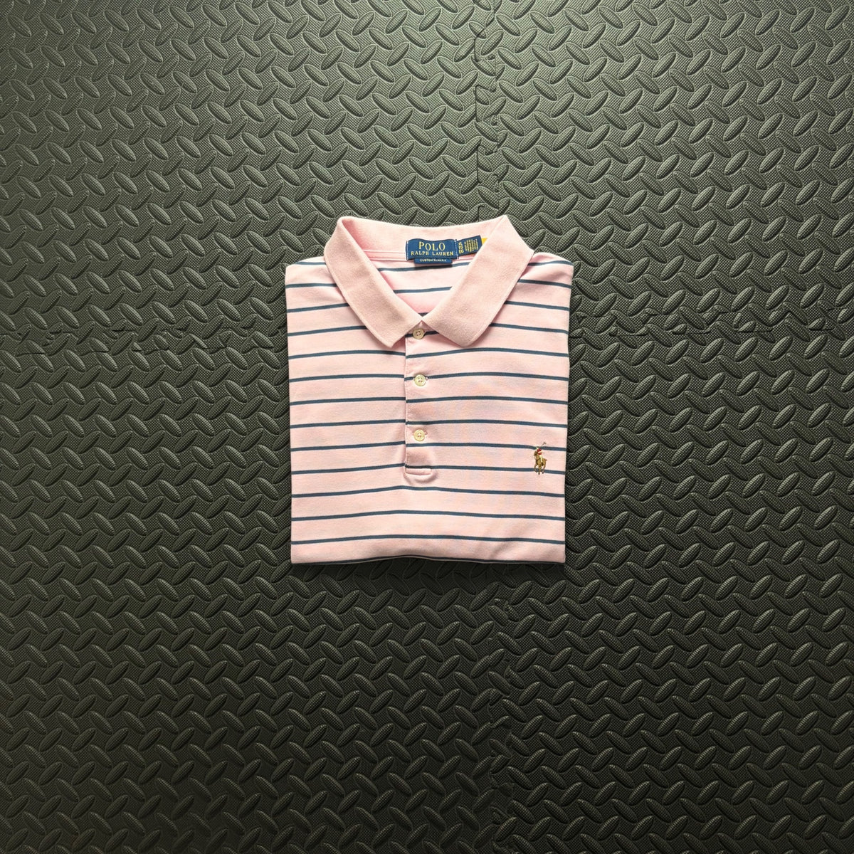 Ralph Lauren Pink Striped Polo Shirt | Men’s Custom Slim Fit XL / 3809