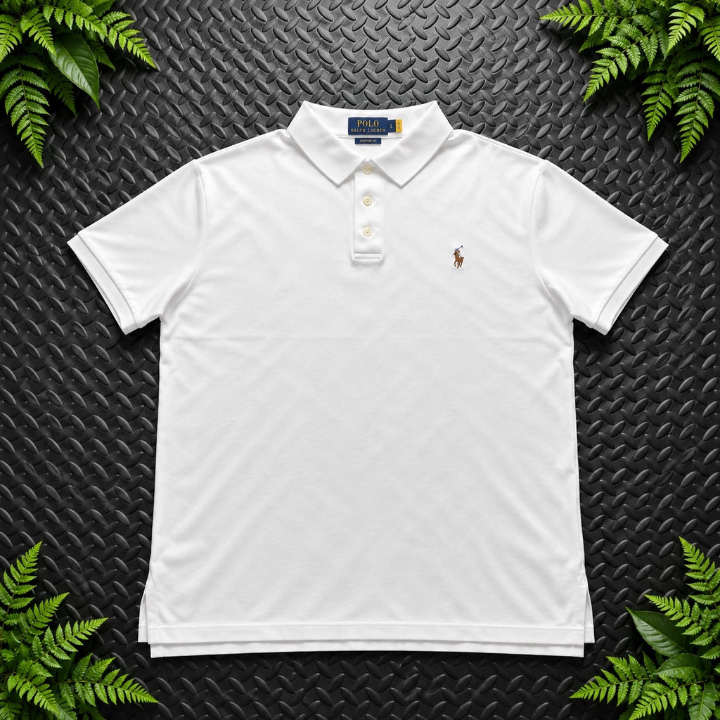 Ralph Lauren Cream Polo Shirt | Men’s Custom Slim Fit L / 3653