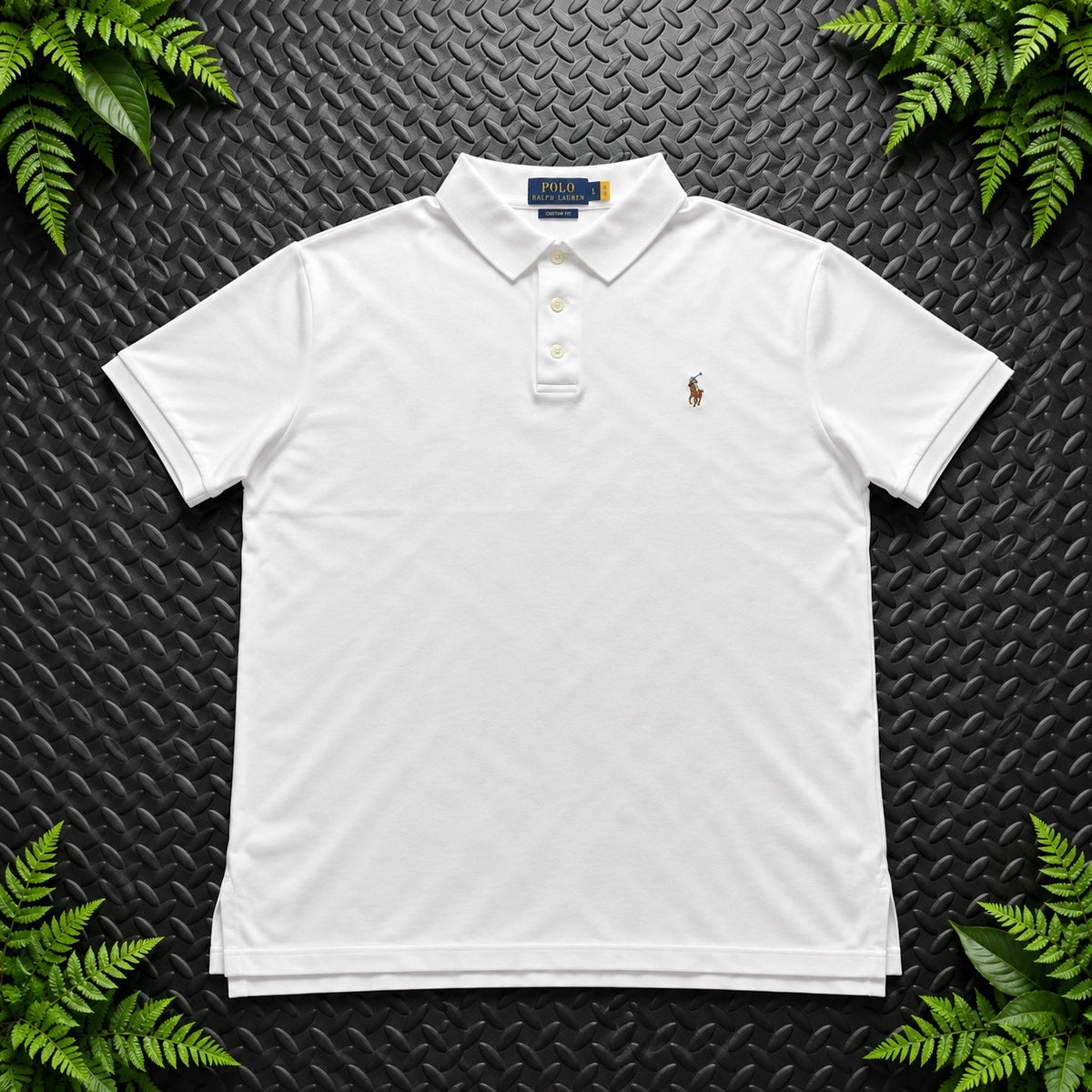 Ralph Lauren Cream Polo Shirt | Men’s Custom Slim Fit L / 3653