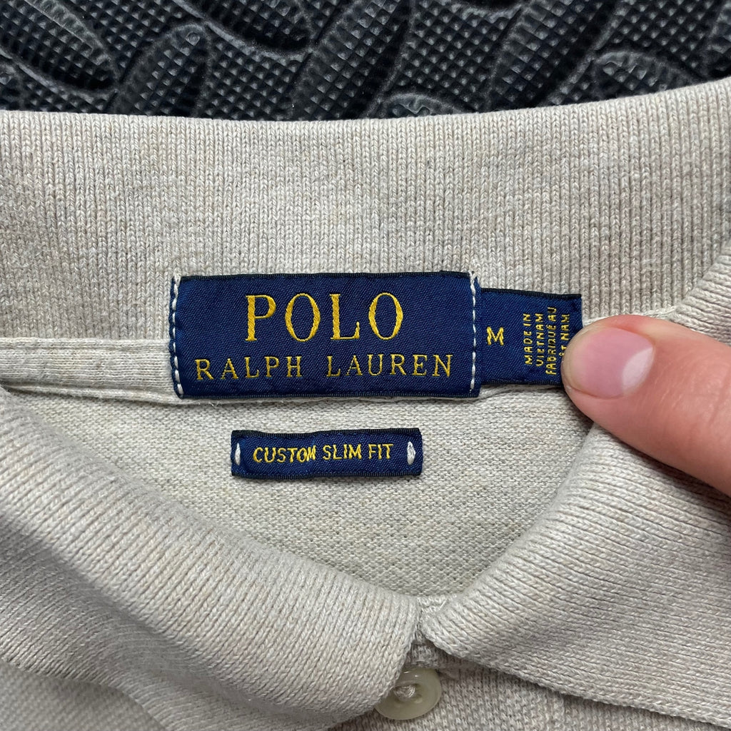 Ralph Lauren Beige Polo Shirt | Men’s Custom Slim Fit M / 3668