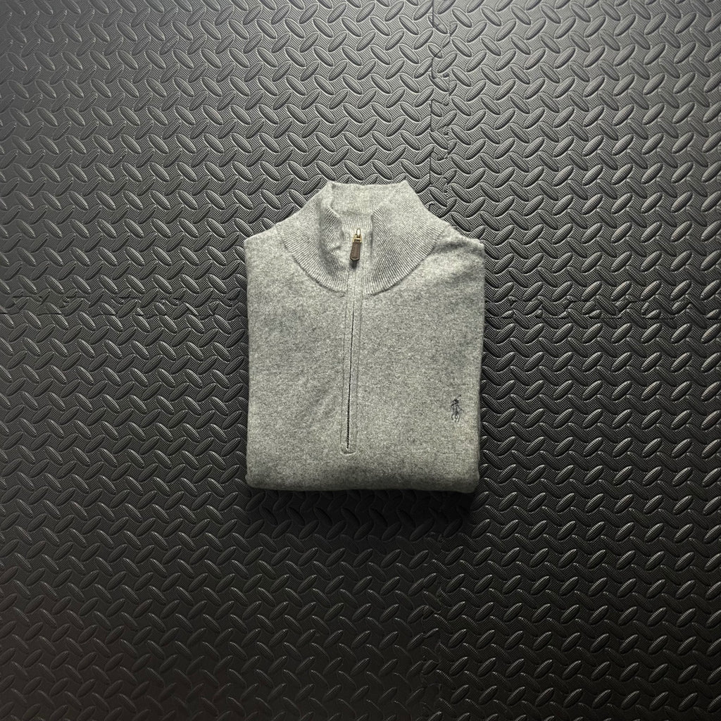 Ralph Lauren Grey Wool 1/4 Zip Jumper | Men’s XXL / 3790
