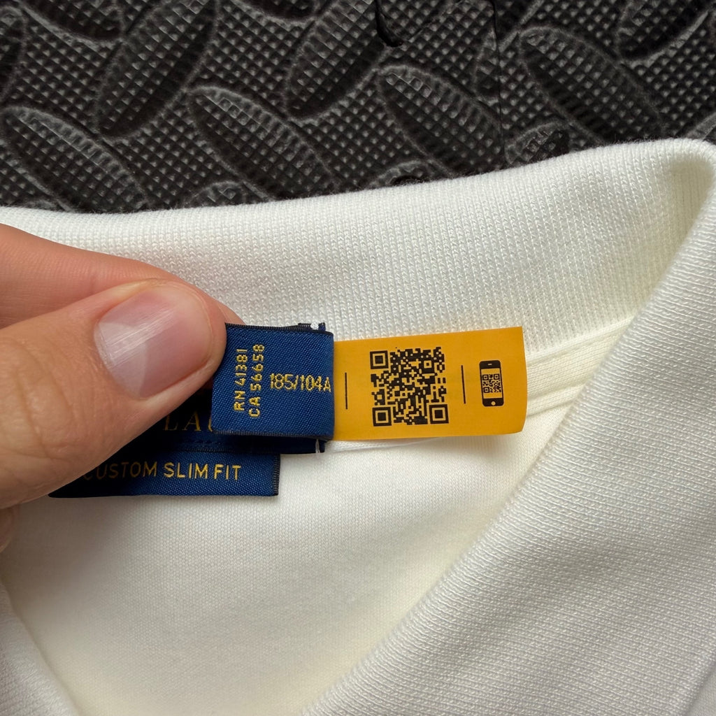 Ralph Lauren White Polo Shirt | Men’s Custom Slim Fit XL / 3810