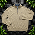Ralph Lauren Beige 1/4 Zip Jumper | Men’s Classic Fit XL / 3730