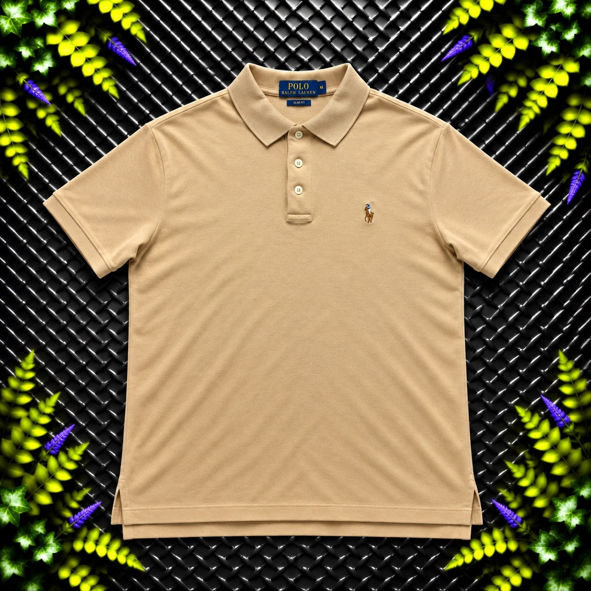 Ralph Lauren Beige Polo Shirt | Men’s Custom Slim Fit M / 3833