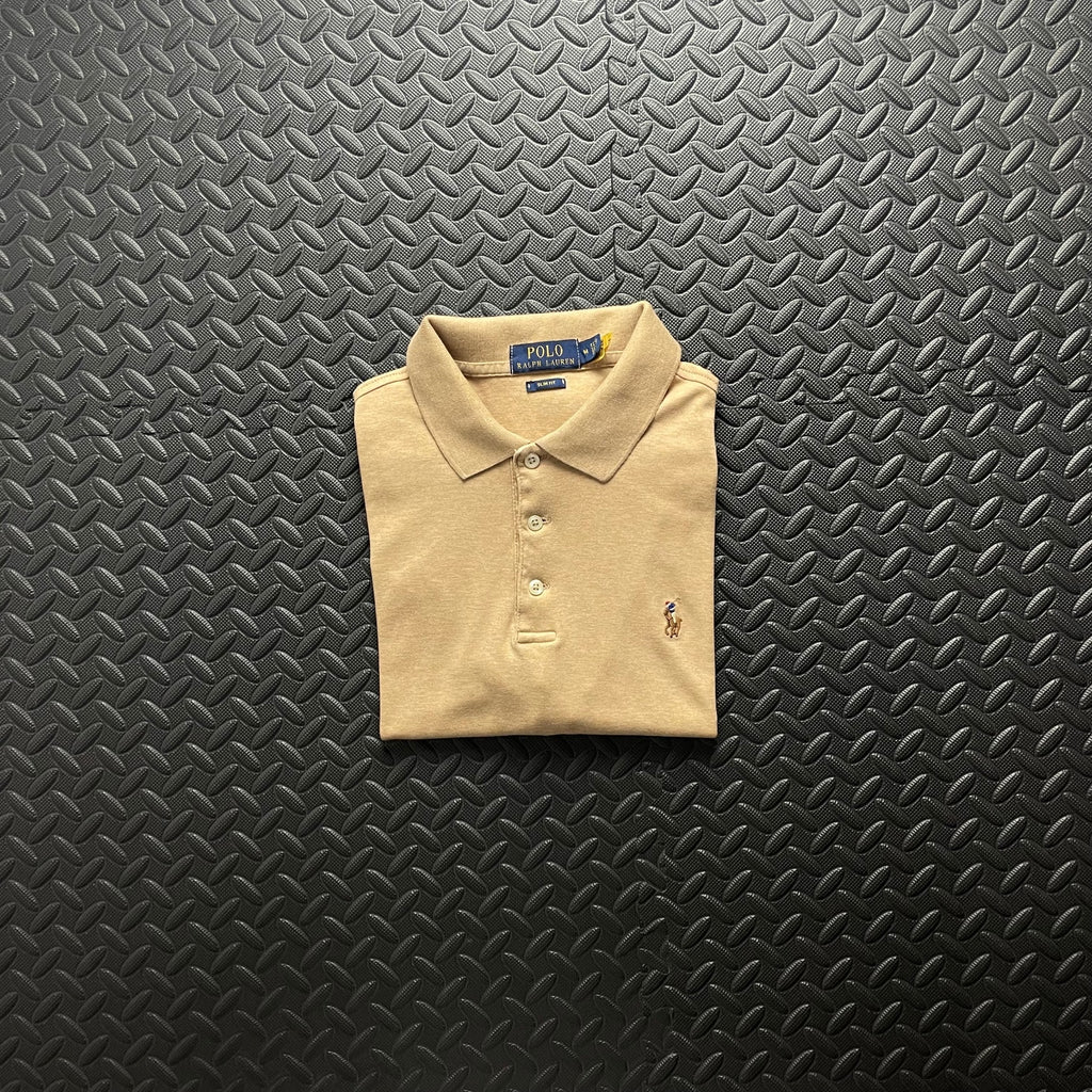 Ralph Lauren Beige Polo Shirt | Men’s Slim Fit M / 3800