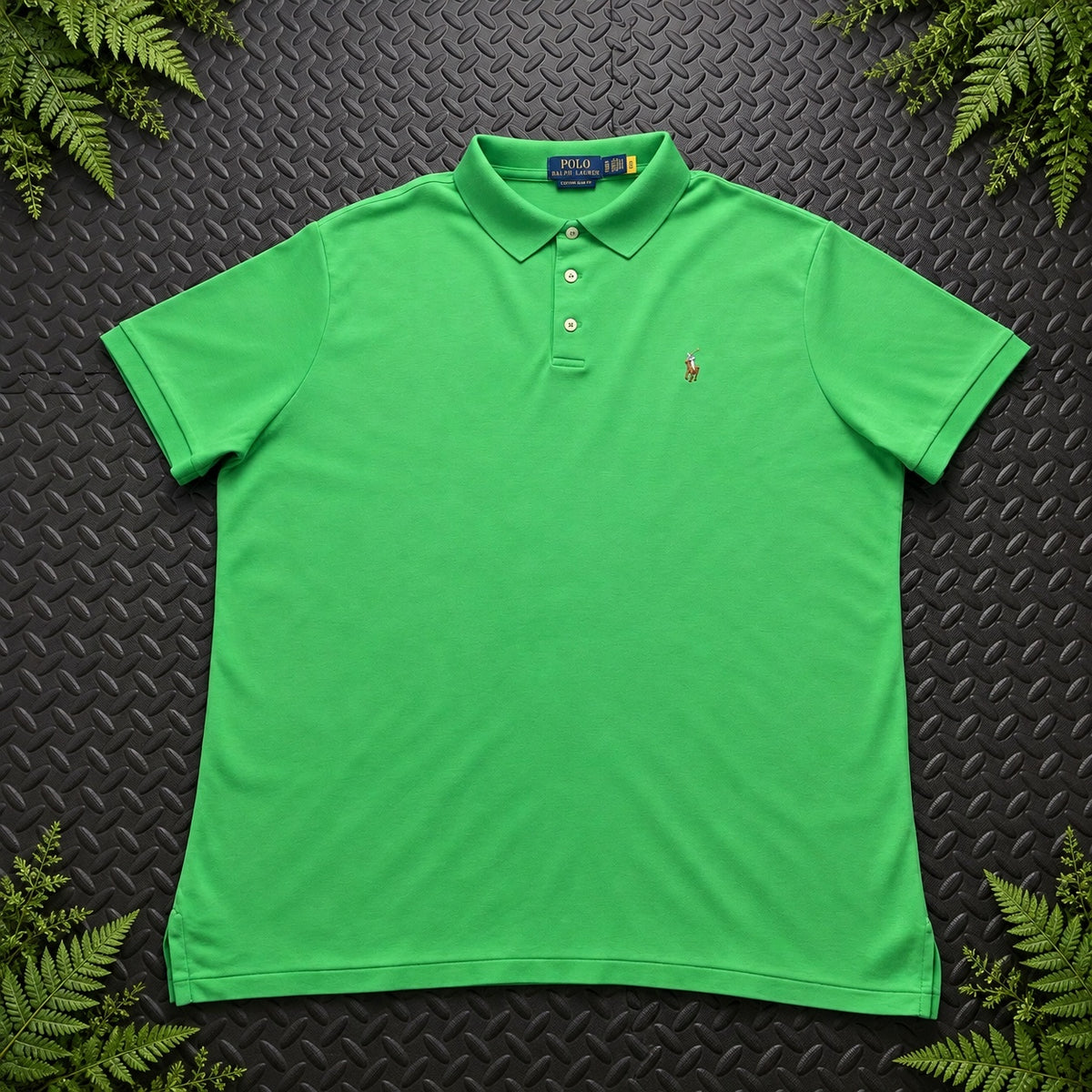 Ralph Lauren Green Polo Shirt | Men’s Custom Slim Fit XL / 3658