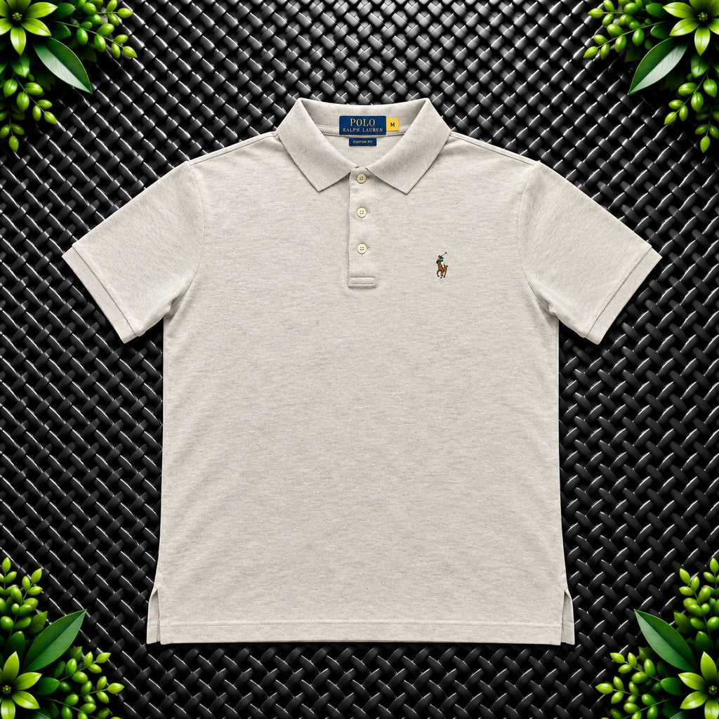 Ralph Lauren Beige Polo Shirt | Men’s Slim Fit M / 3670