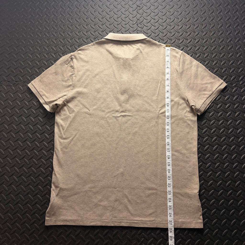 Ralph Lauren Beige 1/4 Zip Polo Shirt | Men’s Custom Slim Fit L / 3871