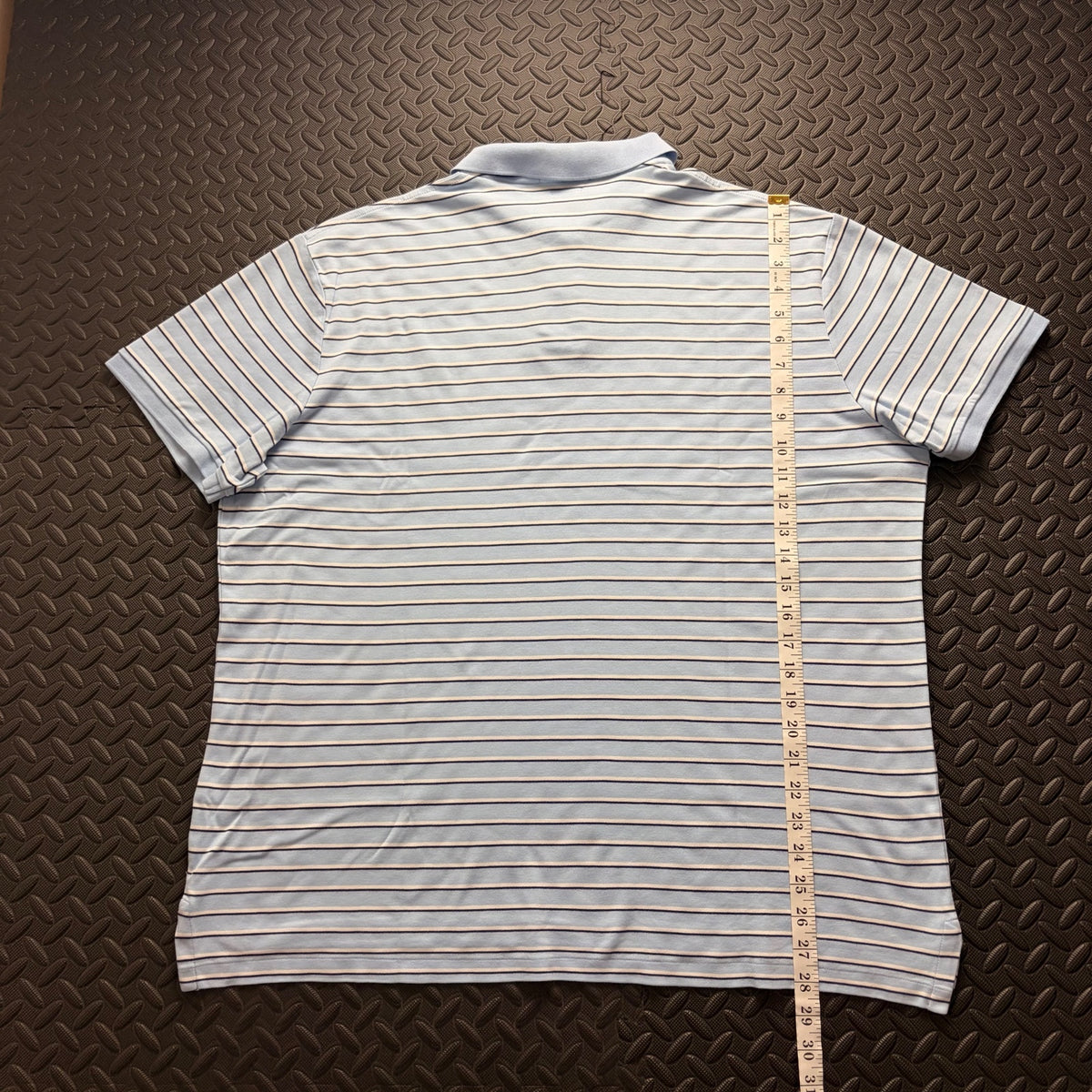 Ralph Lauren Light Blue Striped Polo Shirt | Men’s Custom Slim Fit XL / 3856