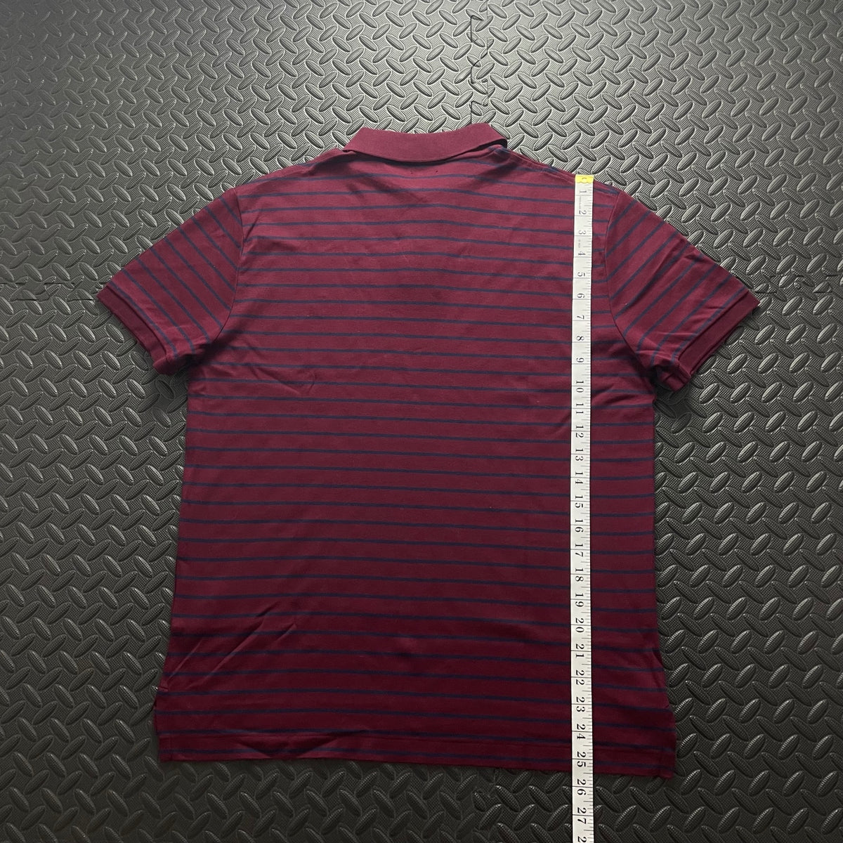 Ralph Lauren Burgundy Striped Polo Shirt | Men’s Custom Slim Fit M / 3716