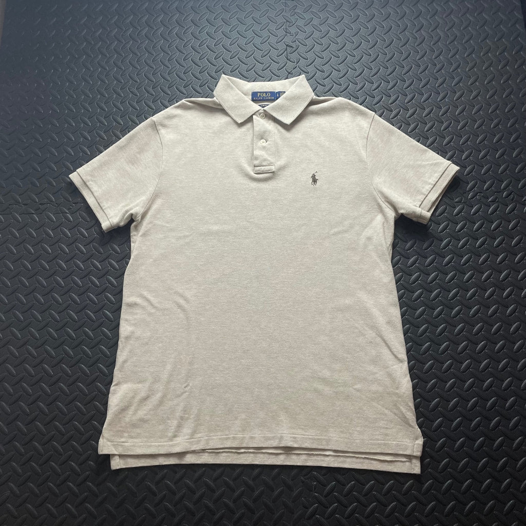 Ralph Lauren Beige Polo Shirt | Men’s Slim Fit L