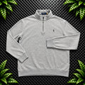 Ralph Lauren Grey 1/4 Zip Jumper | Mens Classic Fit L / 3732
