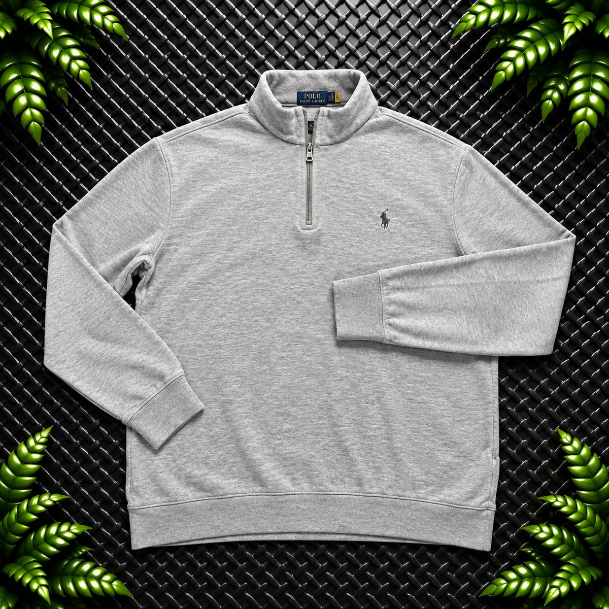 Ralph Lauren Grey 1/4 Zip Jumper | Mens Classic Fit L / 3732
