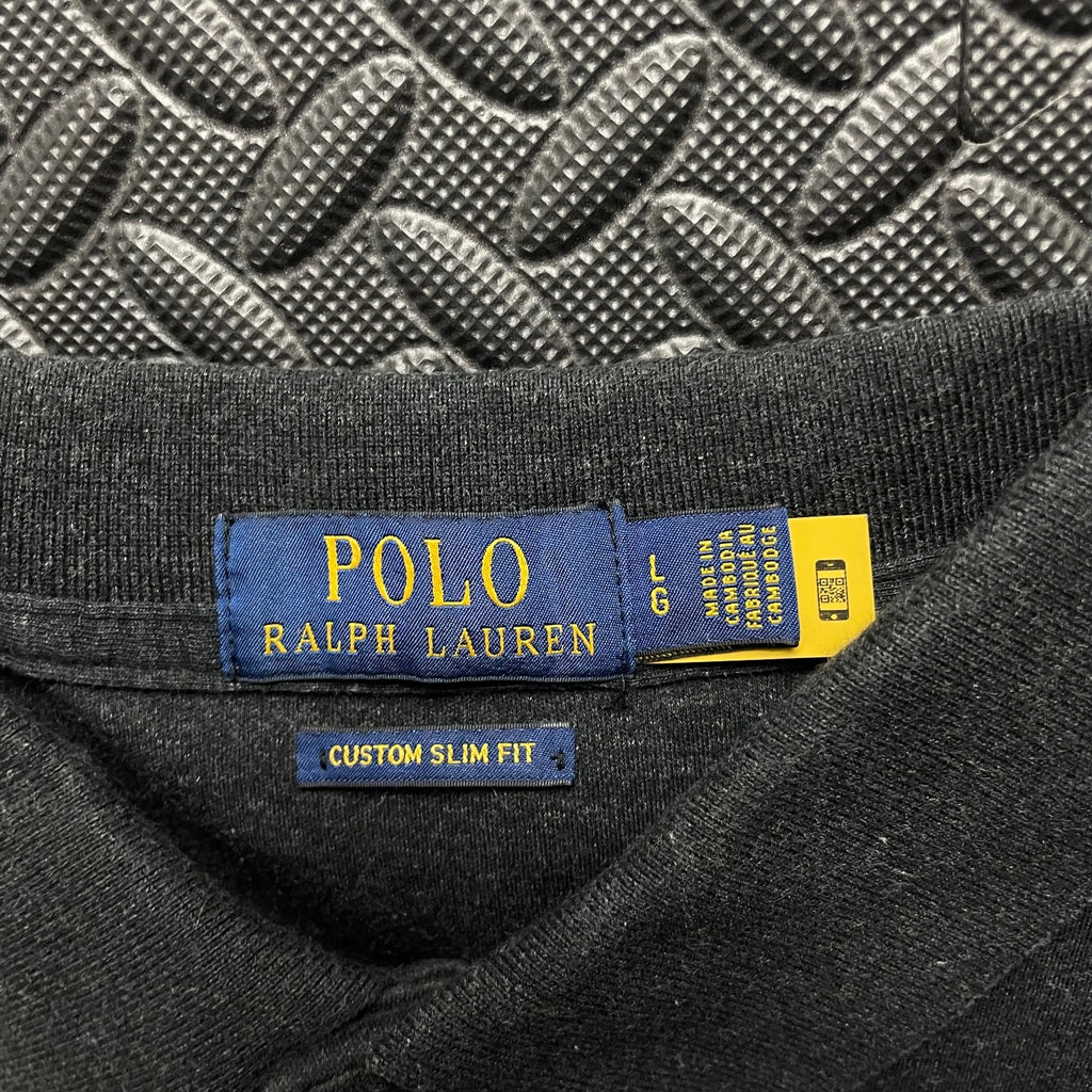 Ralph Lauren Charcoal Black Polo Shirt | Men’s Custom Slim Fit L / 3609