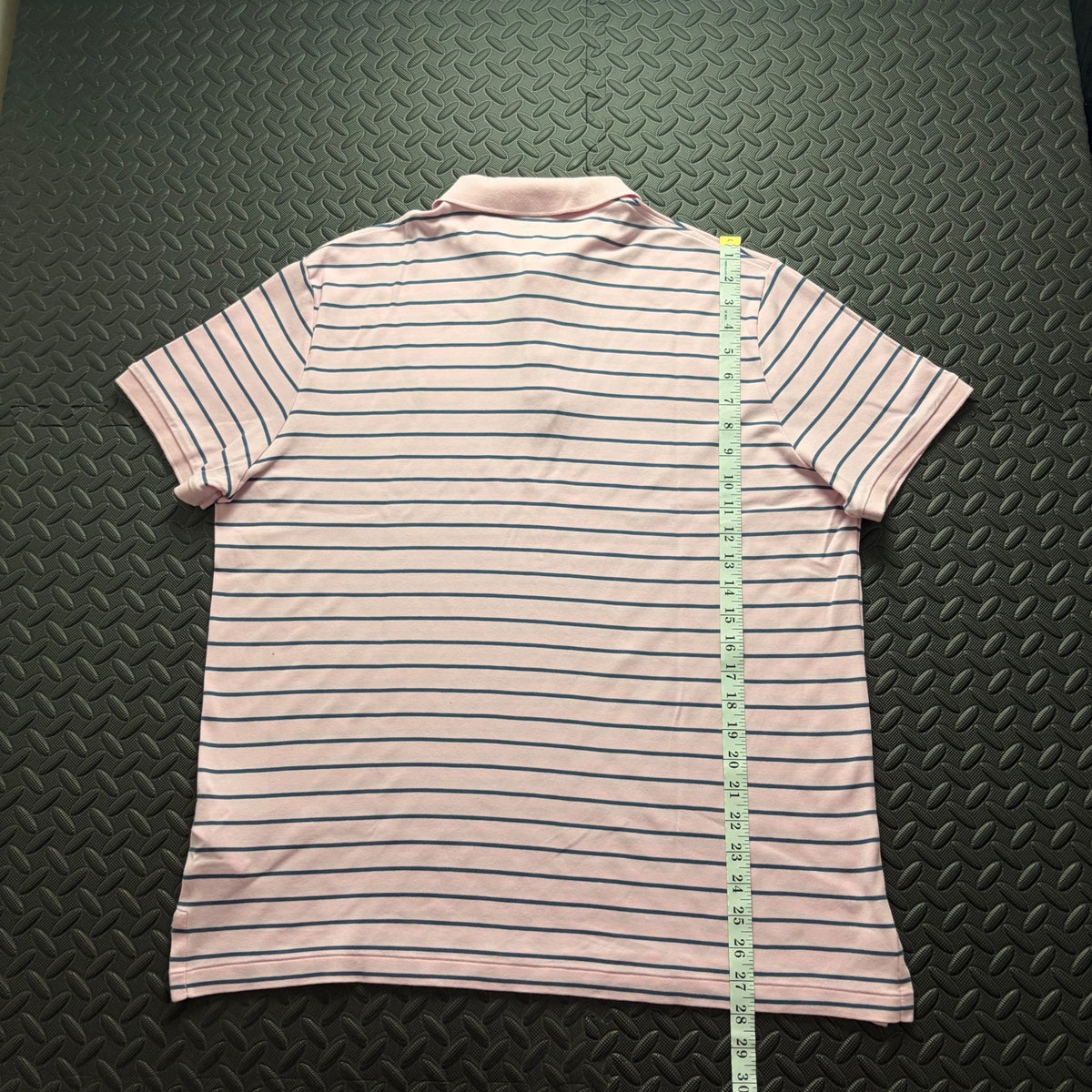 Ralph Lauren Pink Striped Polo Shirt | Men’s Custom Slim Fit XL / 3809