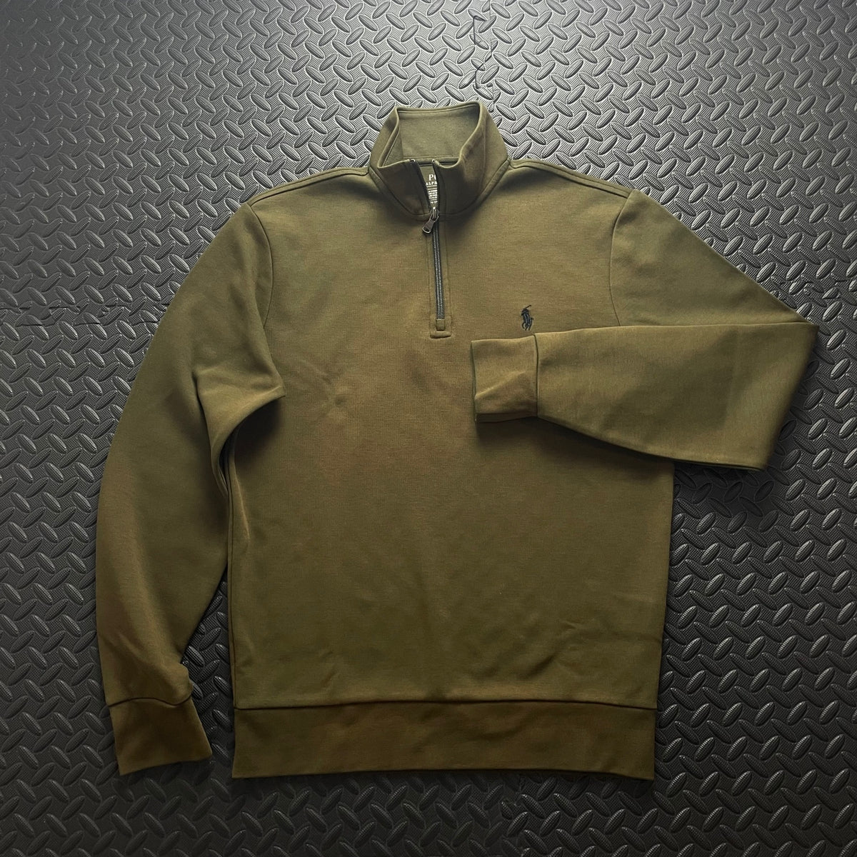 Ralph Lauren Khaki Brown 1/4 Zip Jumper | Men’s Classic Fit S / 3740