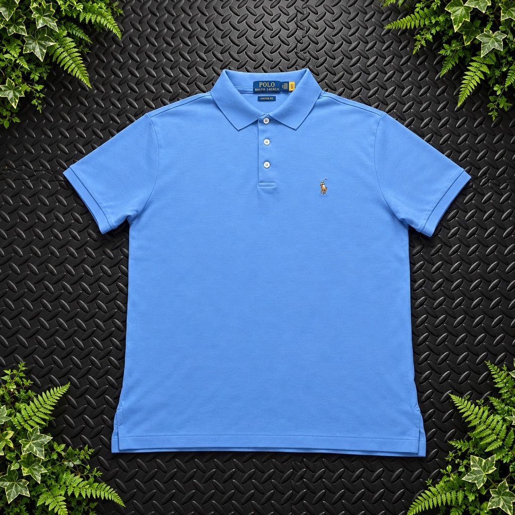 Ralph Lauren Light Blue Polo Shirt | Men’s Custom Slim Fit M / 3754