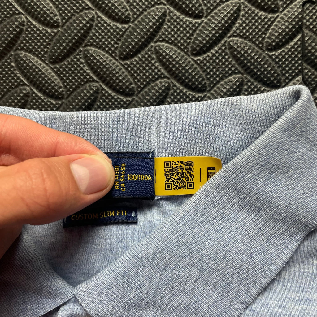 Ralph Lauren Light Blue Polo Shirt | Men’s Custom Slim Fit L / 3637