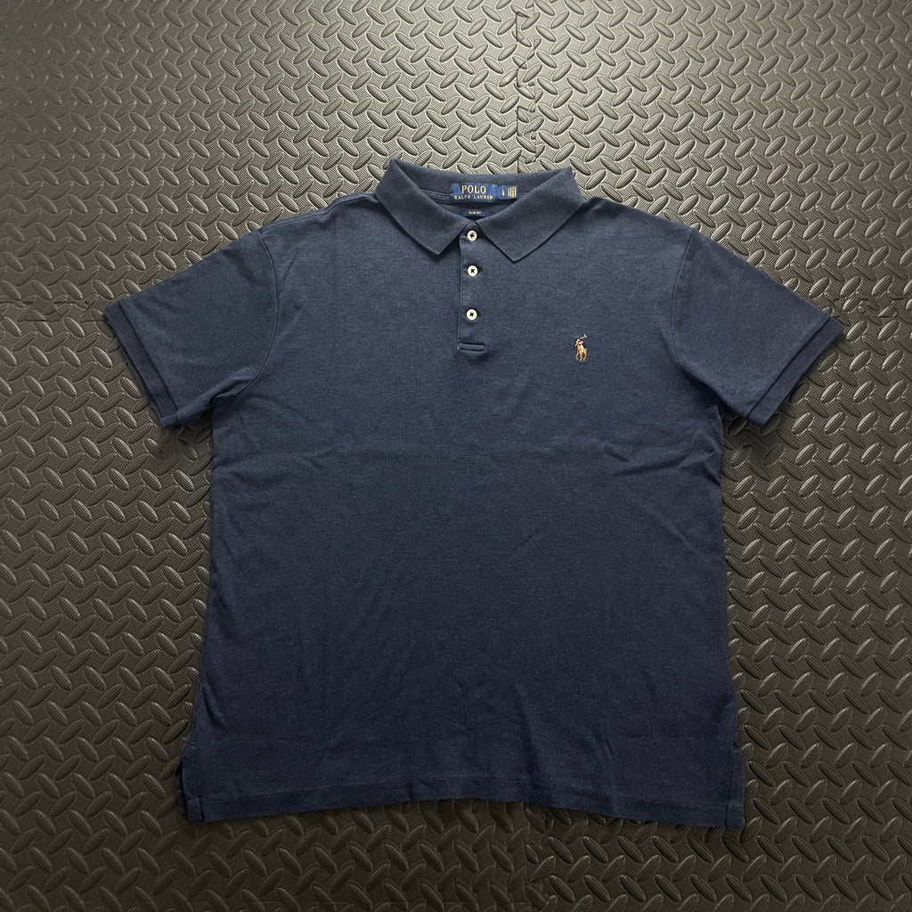 Ralph Lauren Navy Blue Polo Shirt | Men’s Slim Fit L / 3696