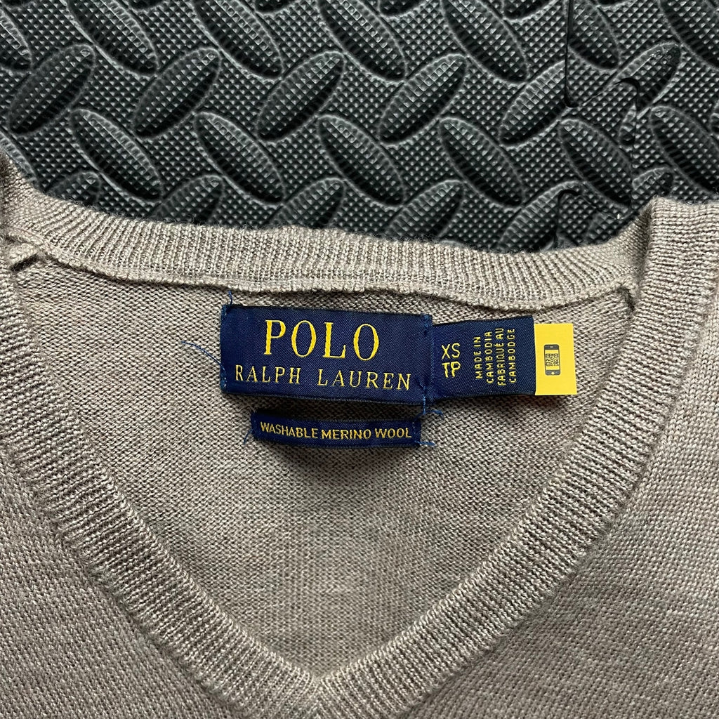 Ralph Lauren Beige V-Neck Jumper | Men’s Classic Fit XS / 3760
