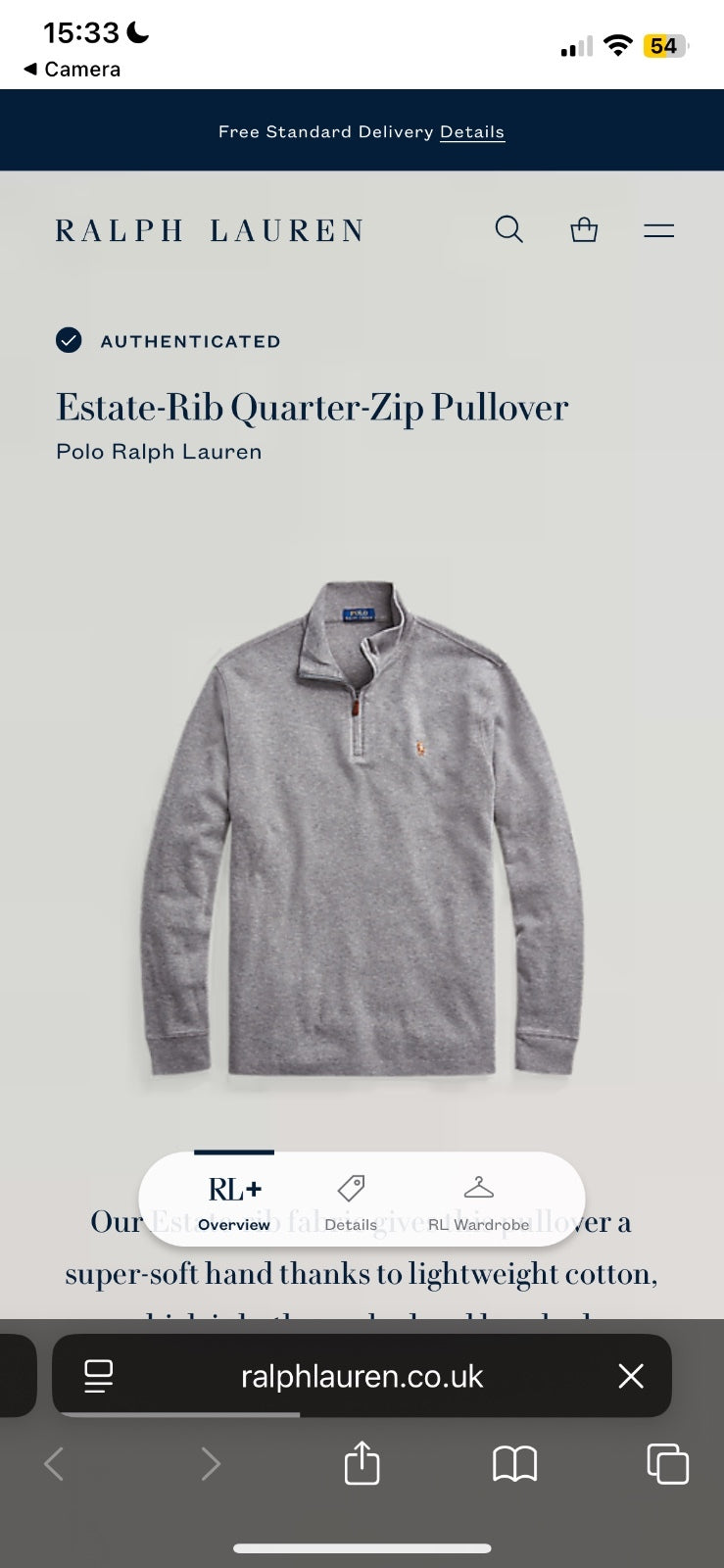 Ralph Lauren Grey 1/4 Zip Jumper | Mens Classic Fit XL / 3737
