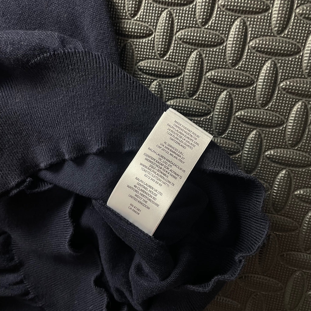 Ralph Lauren Navy Crewneck Jumper | Men’s Slim Fit M / 3738