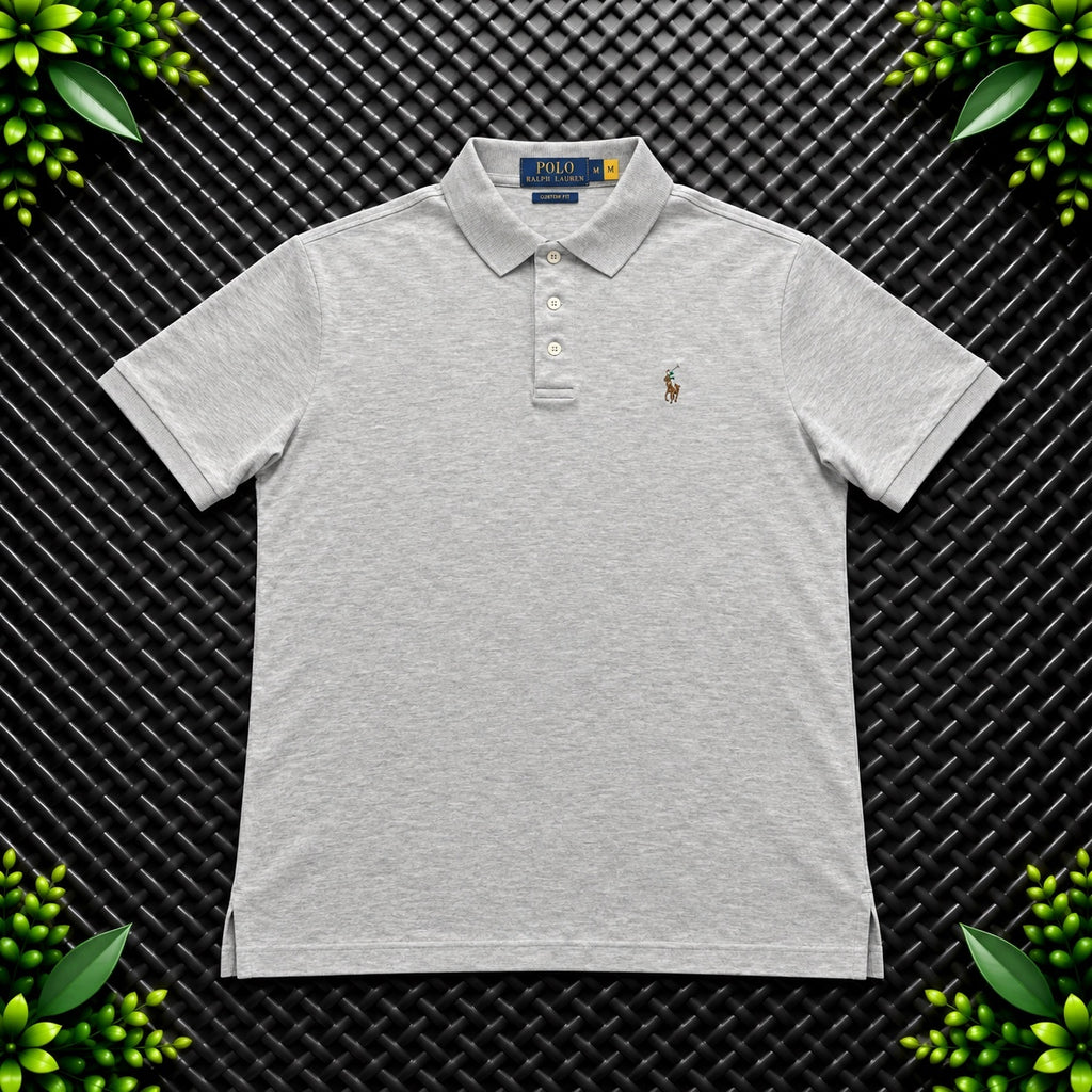 Ralph Lauren Beige Polo Shirt | Men’s Custom Slim Fit L / 3669