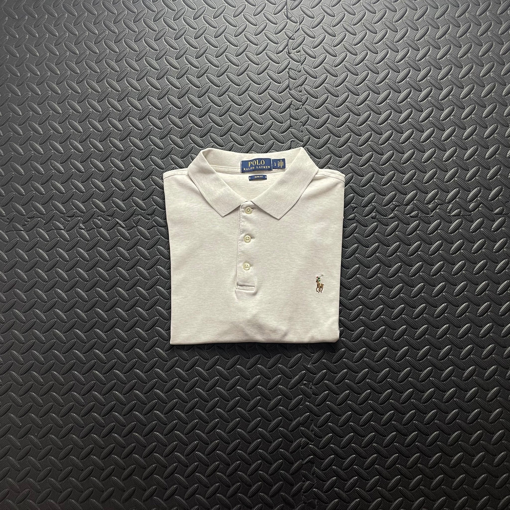 Ralph Lauren Cream Polo Shirt | Men’s Slim Fit L / 3629